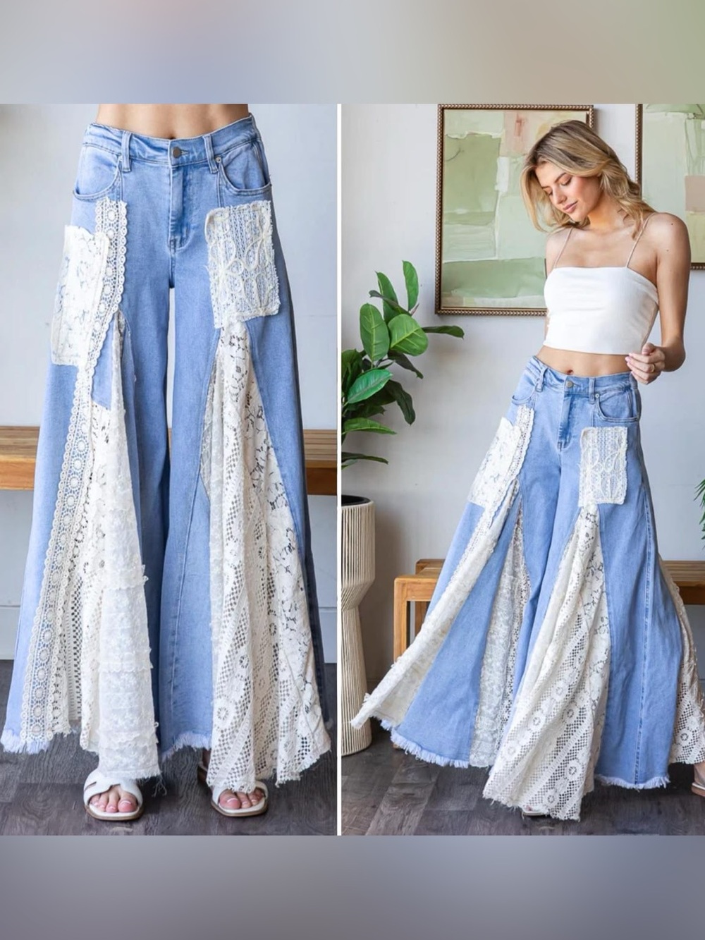 Oli & Hali Light Blue Denim Jeans with Elastic Waist - Picture 2 of 15